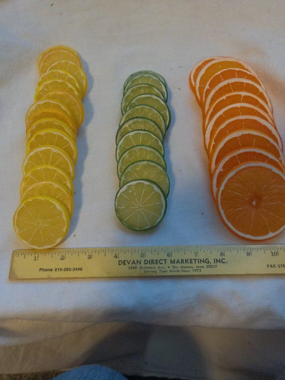Fake Fruit Slices Lemons, Limes, Oranges Lot of 34 VGUC